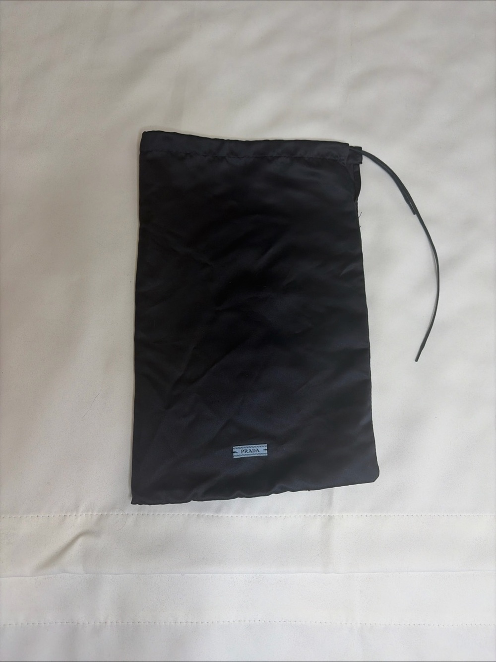 Prada Dust Bag Small 8 X 14 Inch Blue Satin Luxury Designer Drawstring Logo